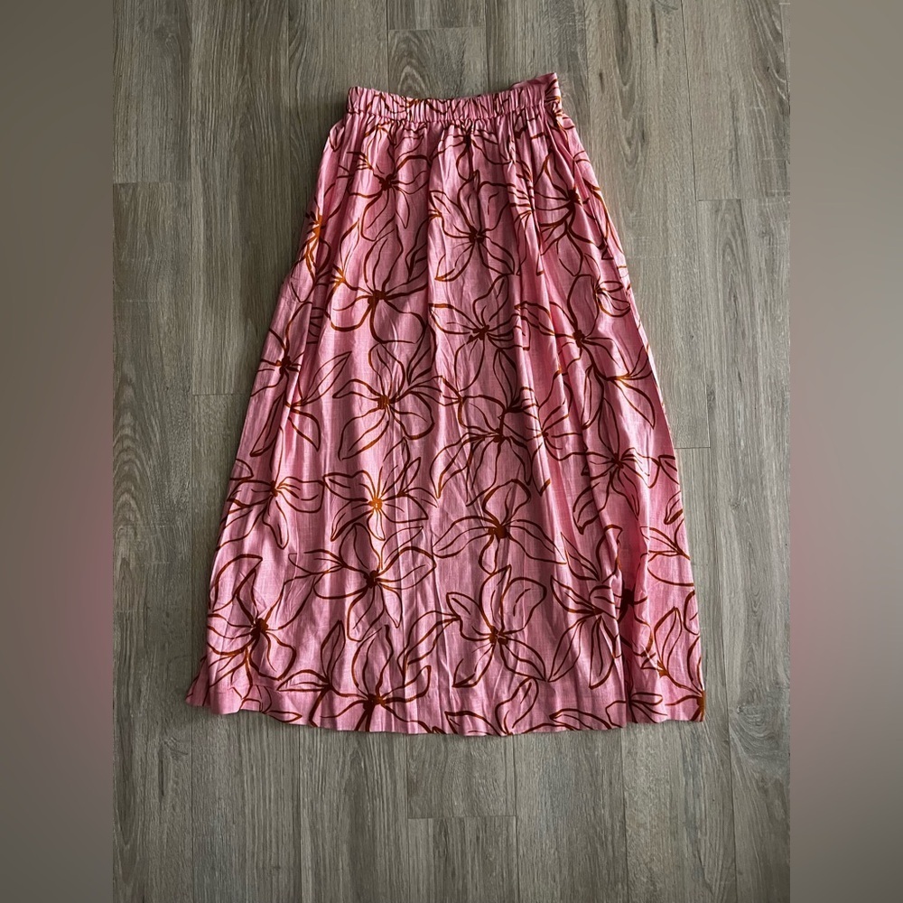 NWT Petal & Pup Women's Kasey High Waisted Maxi  Skirt Pink Floral - Medium - Picture 6 of 8